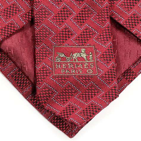 hermes red geometric pattern tie|hermes bow ties for men.